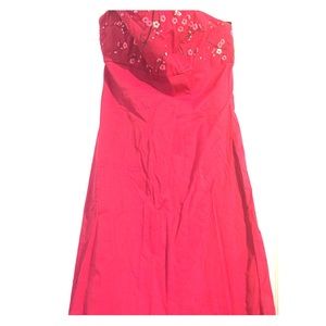 Express Red strapless party dress 👗 #springfling